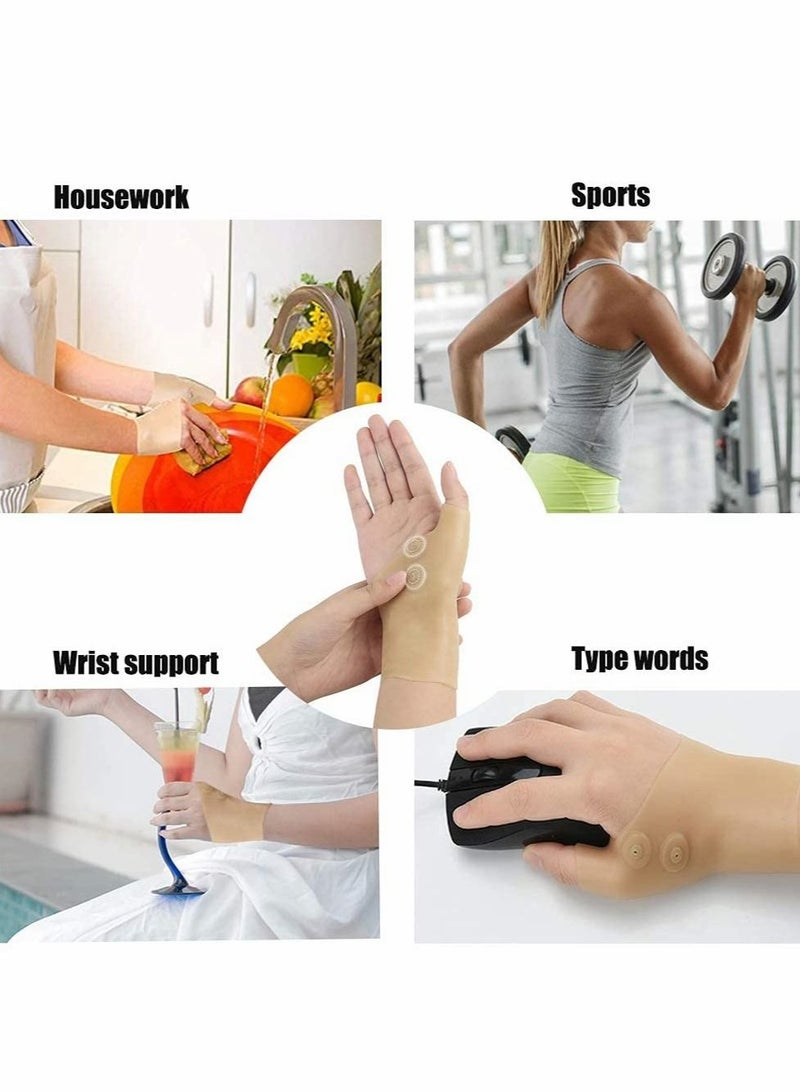 KASTWAVE Thumb Wrist Support Brace, 2 PCS Elastic Gel Arthritis Fingerless Glove with Magnetotherapy,Waterproof Wrist Compression Sleeve Splint for Sprained,Tendonitis,Carpal Tunnel Hand Joint Pain Relief - Image 5