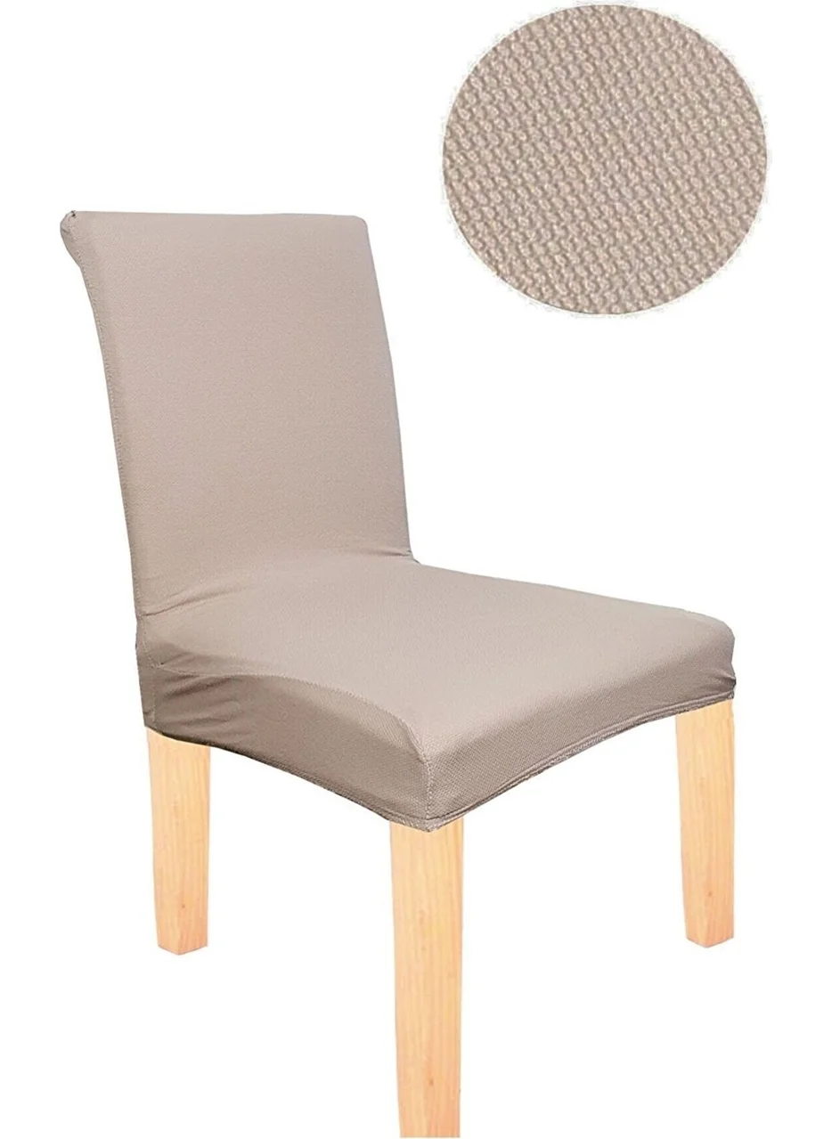 Elgeyar Honeycomb Lycra Fabric Chair Cover Elastic Chair Cover 1 Piece (Mink)