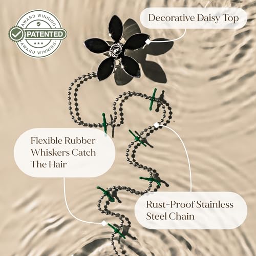 DrainWig ​DrainWig Shower Drain Hair Catcher – Disposable Silver Flower (2-Pack) – No-Touch Hair Removal for Flat Shower Drains – As Seen on Shark Tank - Image 4