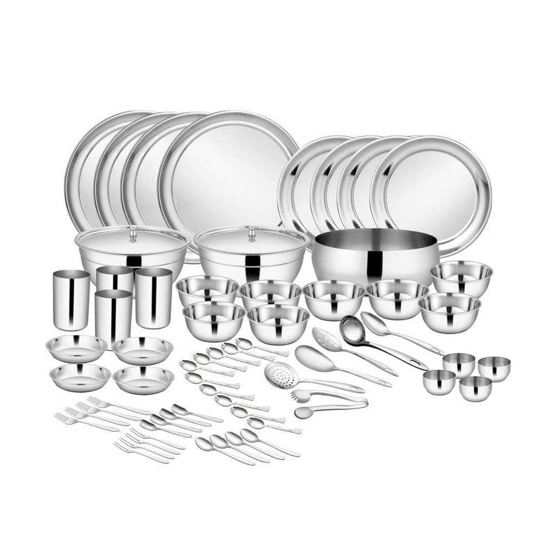 RJ kitchenware Store Stainless Steel Dinner Set Shagun (65 Pcs Set) - Image 1