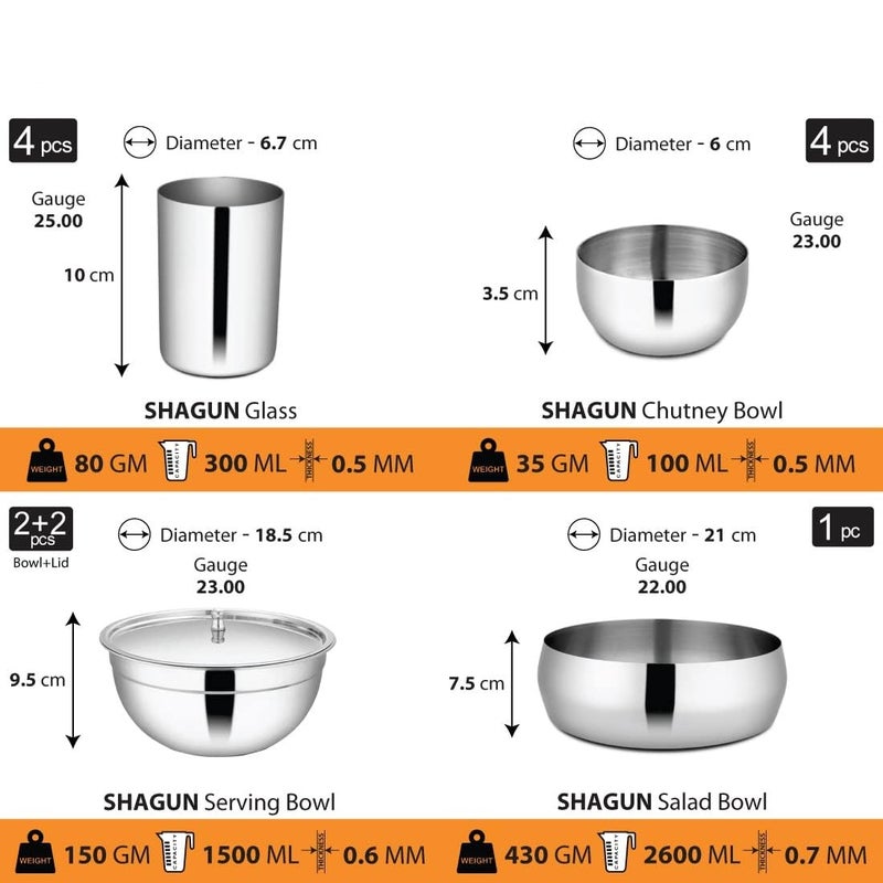 RJ kitchenware Store Stainless Steel Dinner Set Shagun (65 Pcs Set) - Image 4