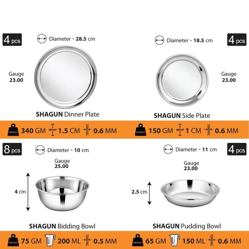 RJ kitchenware Store Stainless Steel Dinner Set Shagun (65 Pcs Set) - Image 3