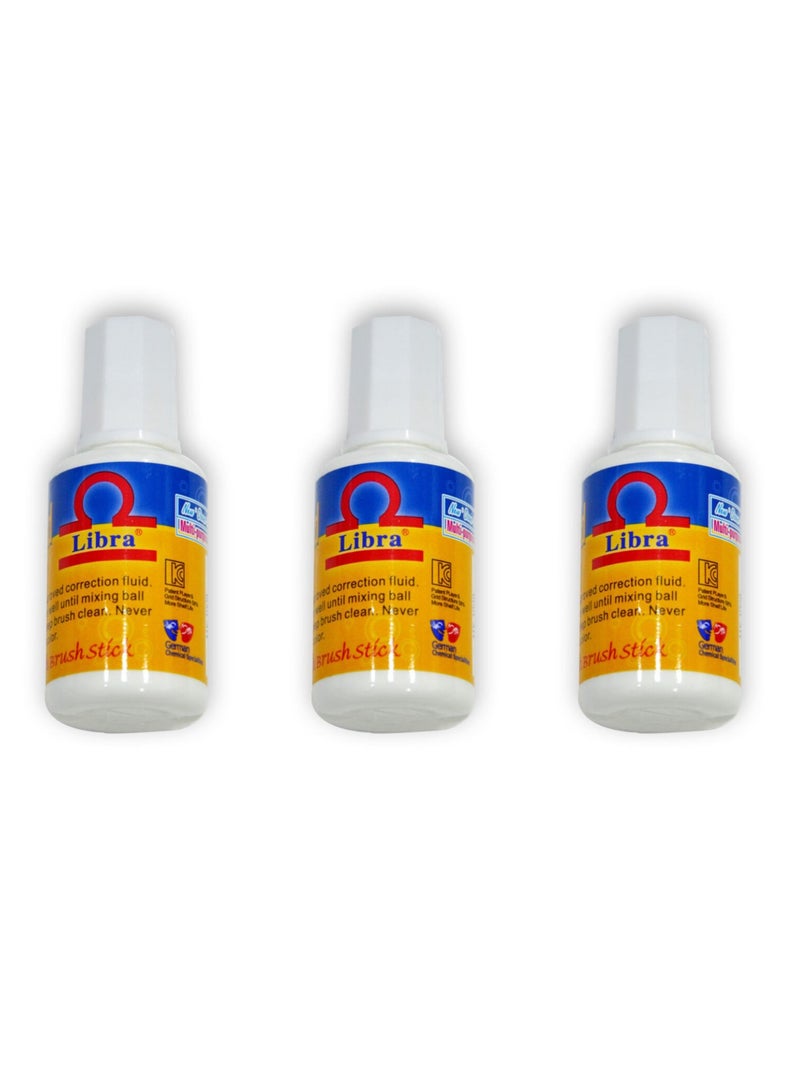 Libra Correction Fluid With Brush (12ml) – German Chemical (PACK OF 3) - Image 2
