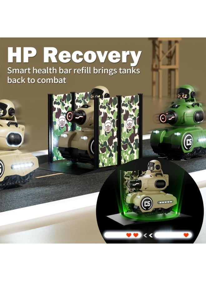 BlueFire 2 Pack RC Battle Tanks with Laser Tag & Infrared System – Rechargeable Cartoon Remote Control Army Tanks with Driver Ejection, LED Health Bar, Lights & Sounds – Safe Indoor Military Toys for Boys & Girls Ages 6–12, Birthday & Christmas Gift Set - Image 4