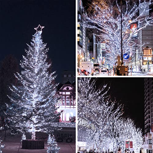 KAQ Upgrade 2Pack 500LED Solar String Lights for Outside, 180FT Solar Christmas String Lights Outdoor with 8 Modes, IP65 Waterproof Outdoor Twinkle Light, Garden Xmas Tree Christmas Decoration, Cool White - Image 4