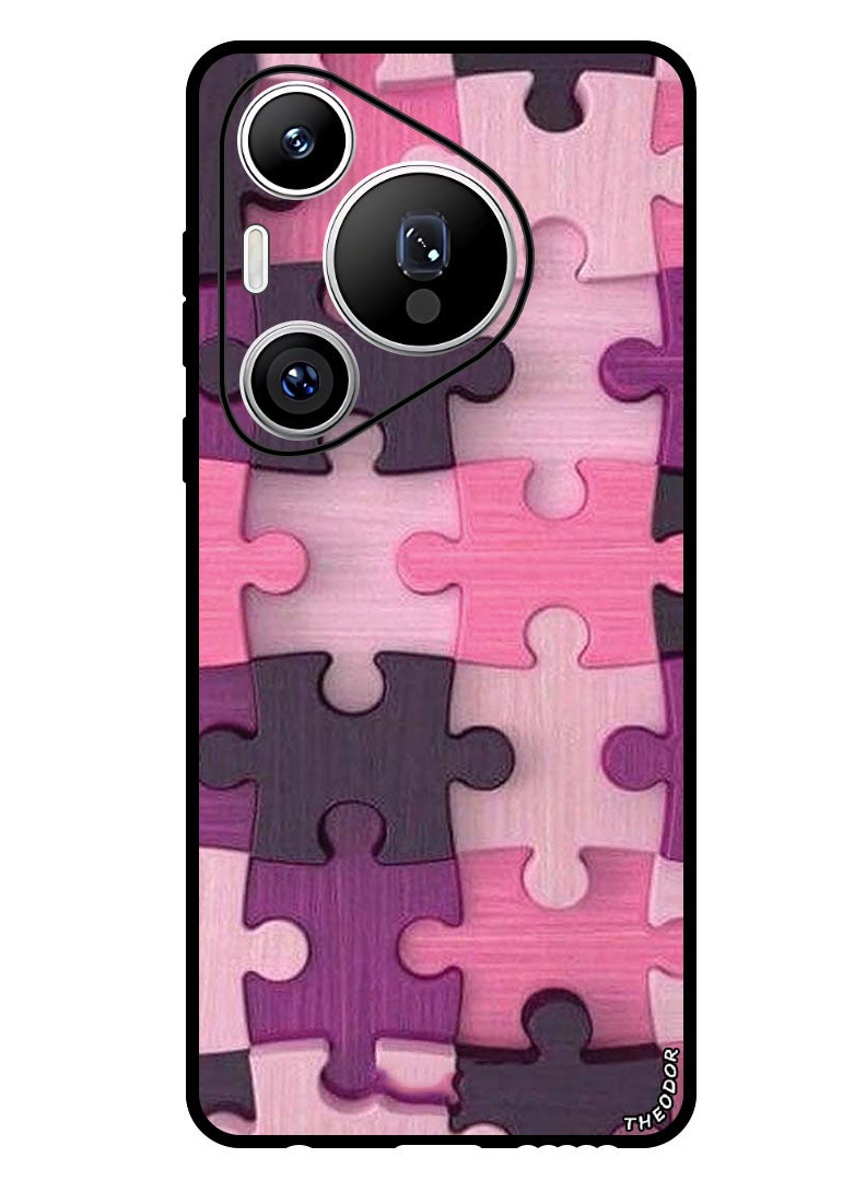 Theodor Protective Case Anti Scratch Shock Proof Bumper Cover For Huawei Pura 70 Pro Pink Puzzle - Image 1