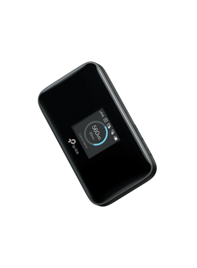 تي بي لينك موجه M7750 4G+ Cat12 LTE مع فتحة SIM، موجه واي فاي محمول مزدوج النطاق، واي فاي محمول بسرعة 600 ميجابت في الثانية، MIFI قابل للتوصيل والتشغيل، شاشة عرض، عمر بطارية طويل، تخزين بطاقة Micro SD، تحكم عبر التطبيق، تصميم مدمج - Image 1