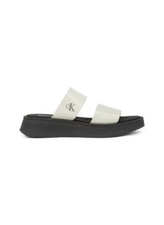 Calvin Klein Jeans LEATHER SANDALS WITH DOUBLE STRAP  - Image 1