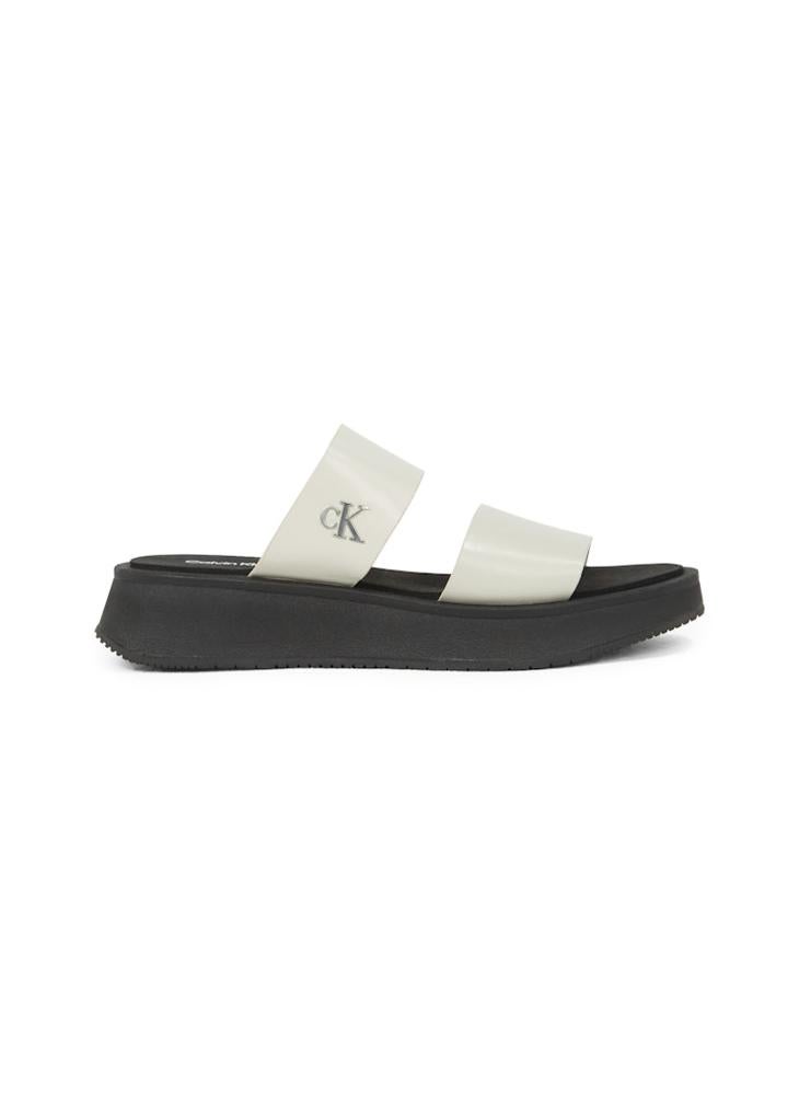Calvin Klein Jeans - LEATHER SANDALS WITH DOUBLE STRAP - Image 1