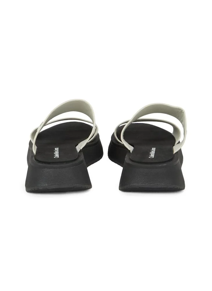 Calvin Klein Jeans LEATHER SANDALS WITH DOUBLE STRAP