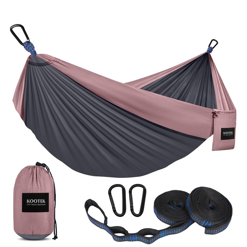 Kootek Camping Hammock 400 lbs Capacity, Portable Hammocks with Tree Straps & Attached Carry Bag, Camping Essentials Gear, Perfect for Outside Indoor Hiking Beach Backpack Travel - Image 1