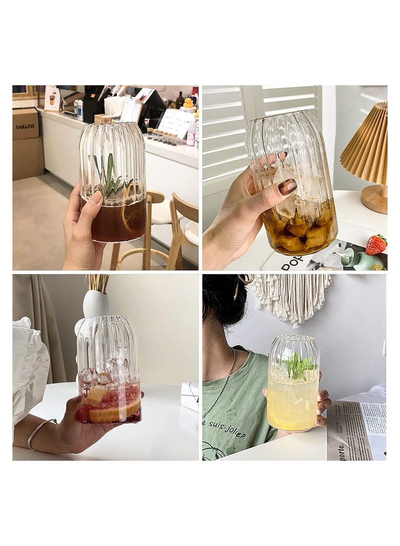 KASTWAVE Glass Cups, 25oz Can Shaped Glass Cups With Straw and Brush, Tumbler Cup, Iced Coffee Glasses, Soda Can Glasses for any Drink and any Occasion, Top-rack Dishwasher Safe (2Pcs)  - Image 5