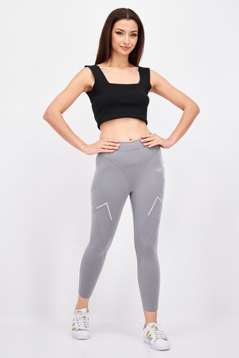 adidas Originals Women Tight Fit Pull-On Training Leggings, Grey  - Image 4