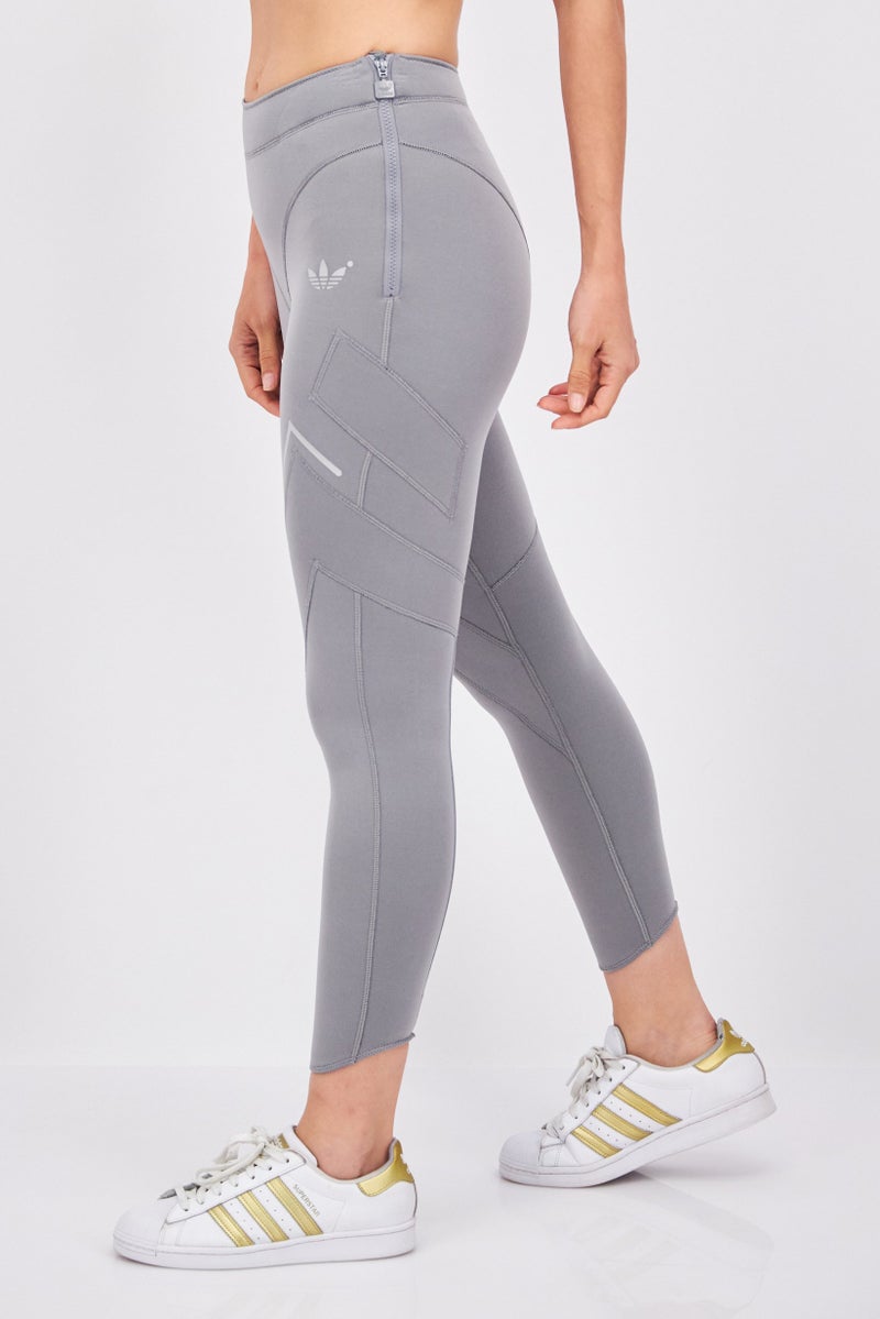 adidas Originals Women Tight Fit Pull-On Training Leggings, Grey - Image 2