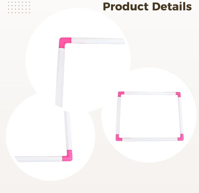 yeeplant Sewing Tool: 2 Pcs Square Embroidery Hoops Set, Cross Stitch Clip Frames, Corners, 9.8 X 7.9 in and 13.8 X 9.8 in - Image 4