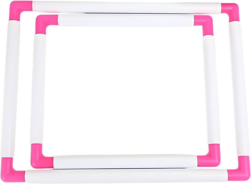 yeeplant Sewing Tool: 2 Pcs Square Embroidery Hoops Set, Cross Stitch Clip Frames, Corners, 9.8 X 7.9 in and 13.8 X 9.8 in - Image 1