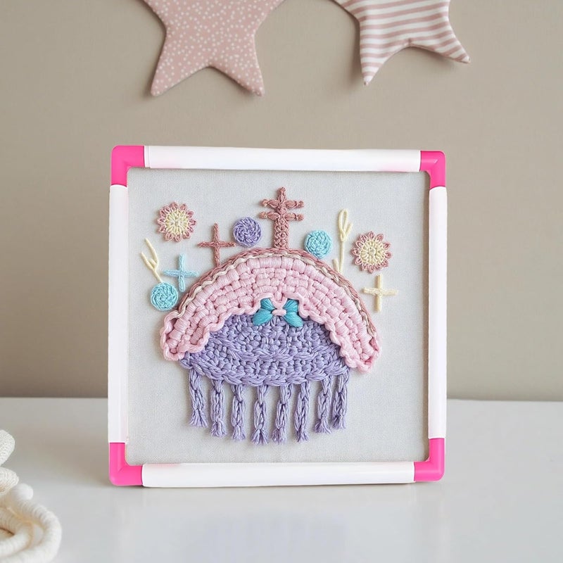 yeeplant Sewing Tool: 2 Pcs Square Embroidery Hoops Set, Cross Stitch Clip Frames, Corners, 9.8 X 7.9 in and 13.8 X 9.8 in - Image 3