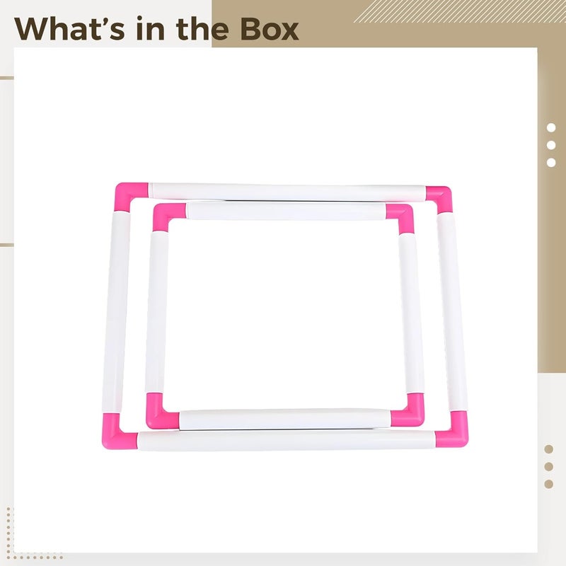 yeeplant Sewing Tool: 2 Pcs Square Embroidery Hoops Set, Cross Stitch Clip Frames, Corners, 9.8 X 7.9 in and 13.8 X 9.8 in - Image 5