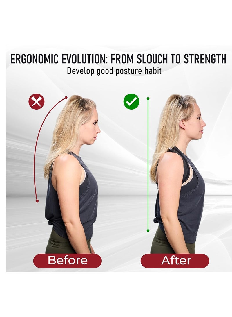 Men and Women Posture Corrector Adjustable Back Brace with Comfortable Shoulder Support Trainer - Image 4