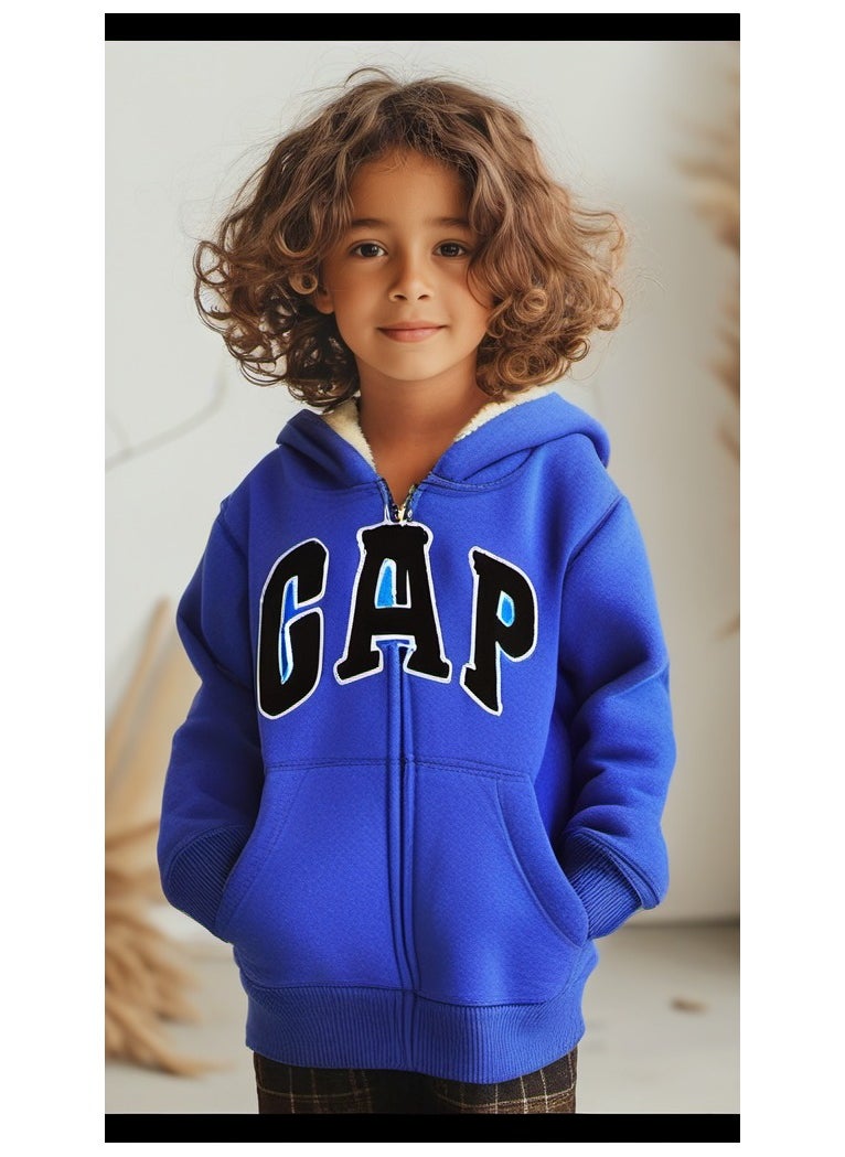 Gap Kids هودي جاب بيبي كوزي بشعار جالاكسي بسحاب أمامي أزرق للأولاد - 3 سنوات  - Image 1