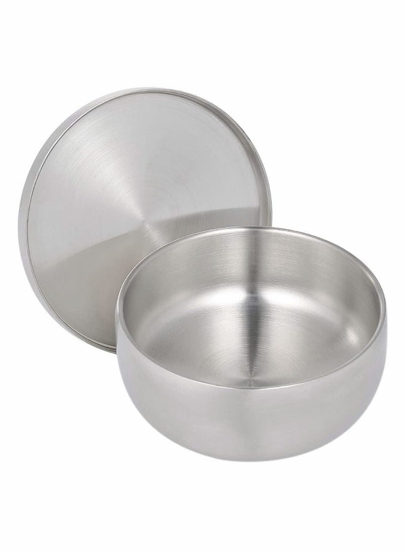 Excefore Shaving Brush Bowl Men's Anti-Skid Metal Durable Stainless Steel Shave Cream Soap Bowl Shaving Mug Male Face Cleaning Soap Bowl Easy to Clean - Image 1