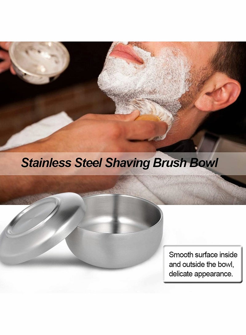 Excefore Shaving Brush Bowl Men's Anti-Skid Metal Durable Stainless Steel Shave Cream Soap Bowl Shaving Mug Male Face Cleaning Soap Bowl Easy to Clean - Image 5