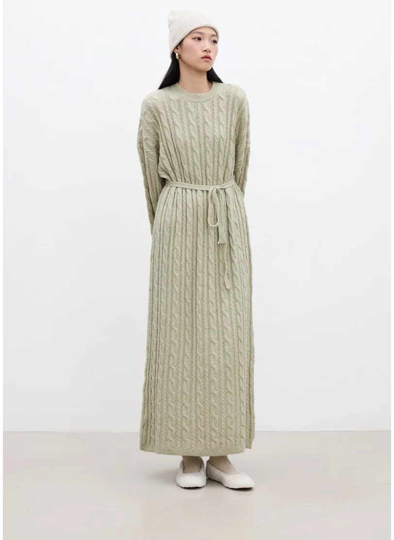 مانوكا Hair Knitted Sweater Dress Soft Green