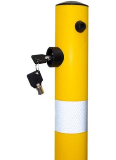 BERRY Berry Set of 3 - 650mm Reflective Yellow Parking Barrier Posts | Easy-to-Operate Anti-Manual Lock with Key Lock | Durable Plastic Anti-Parking Bollard  - Image 3