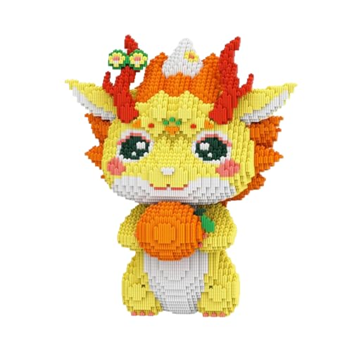 HONLANCH Animal Orange Dragon Micro Building Blocks Set13500PCS 40cm High Series Gift for Adults and Kids - Image 1
