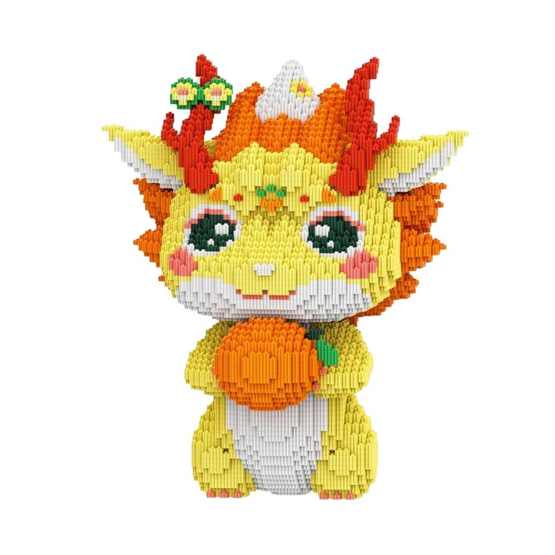 HONLANCH Animal Orange Dragon Micro Building Blocks Set13500PCS 40cm High Series Gift for Adults and Kids - Image 3