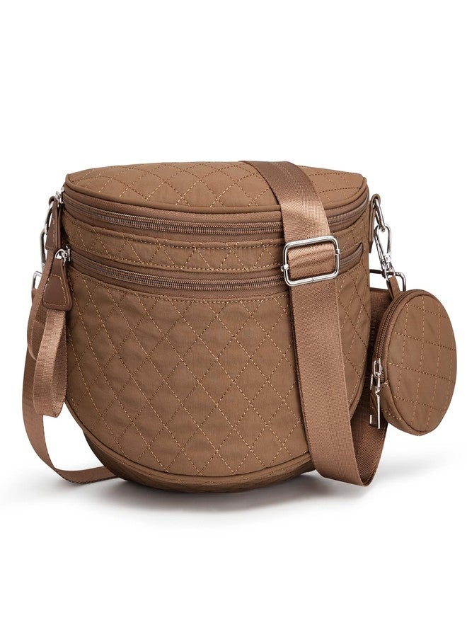 جي4فري حقيبة خصر مبطنة من G4Free، حقيبة كروس بودي واسعة من النايلون مع جيب قابل للإزالة (بني) - Image 1