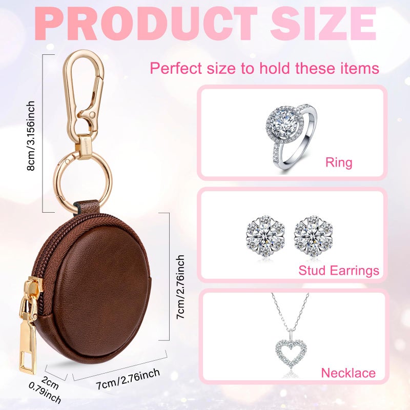 LUCKINEE Jewelry Ring Holder with Keychain, Small Travel Ring Holder Keychain, Mini Ring Box Case, Portable Gym Ring Holder for Women Manï¼ŒEarring Necklace Holder Box - Image 4