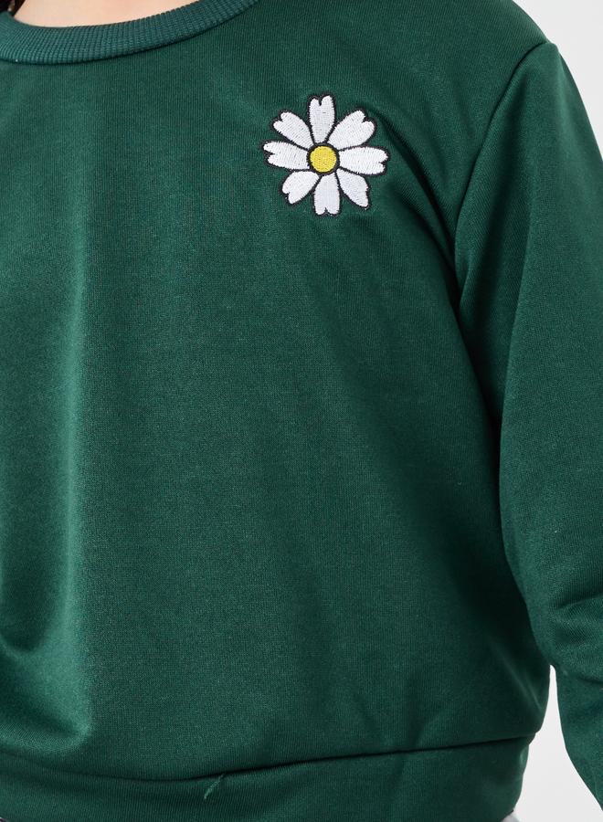 ستايلي طقم سويت شيرت وبنطلون بيجامة وقبعة بطبعة زهور الأقحوان من ستايلي  قطع - Image 4