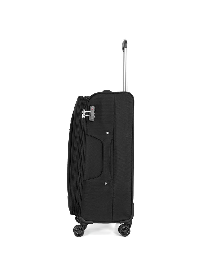GIORDANO Giordano Trolley Bags 3 PCS Set Softside Suitcase,Black  - Image 3