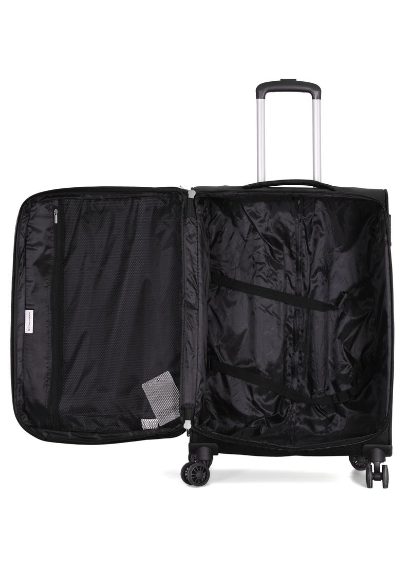 GIORDANO Giordano Trolley Bags 3 PCS Set Softside Suitcase,Black  - Image 4