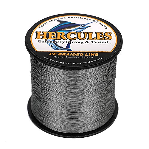 HERCULES Super Cast 500M 547 Yards Braided Fishing Line 30 LB Test for Saltwater Freshwater PE Braid Fish Lines Superline 8 Strands - Grey, 30LB (13.6KG), 0.28MM - Image 4