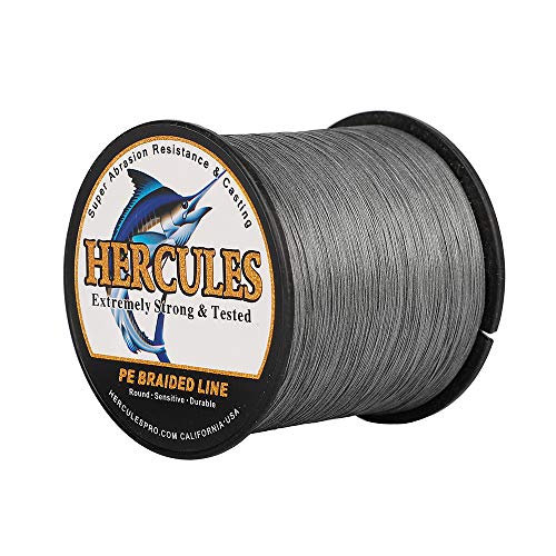 HERCULES Super Cast 500M 547 Yards Braided Fishing Line 30 LB Test for Saltwater Freshwater PE Braid Fish Lines Superline 8 Strands - Grey, 30LB (13.6KG), 0.28MM - Image 1