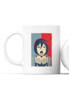 LIT Attack on Titan Mug Attack on Titan Mug for Coffee Mikasa Ackerman Gift Mug Hope Poster Style Retro-Manga Comic Style  - Image 2