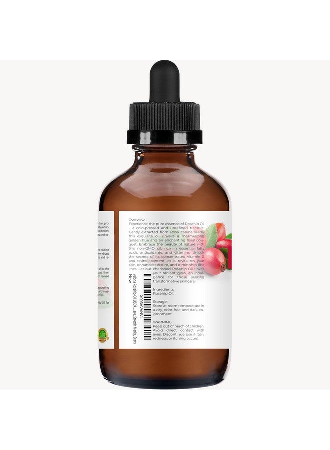 velona Rosehip Oil - 4 fl oz | 100% Pure and Natural Carrier Oil| Unrefined, Cold Pressed, Hexane Free | Moisturizing Face, Hair, Body, Skin Care, Stretch Marks, Scars… - Image 4