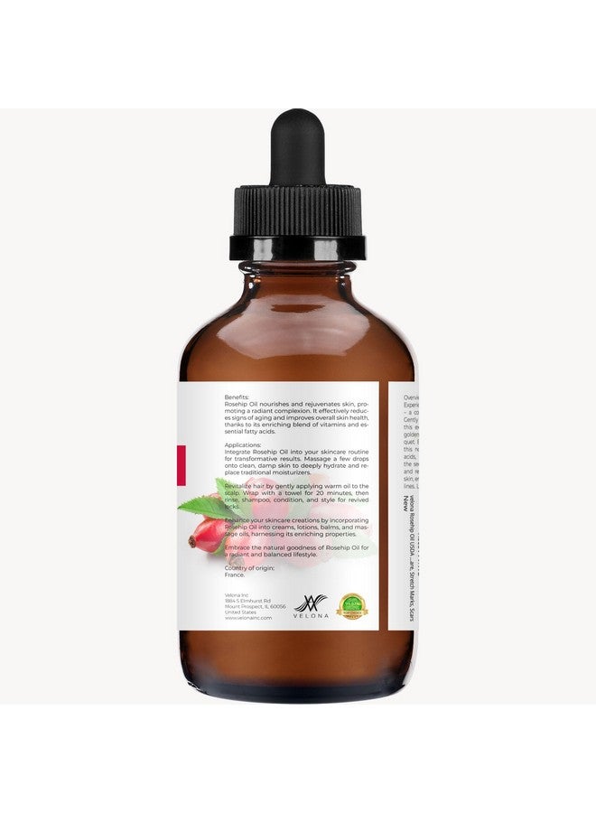 velona Rosehip Oil - 4 fl oz | 100% Pure and Natural Carrier Oil| Unrefined, Cold Pressed, Hexane Free | Moisturizing Face, Hair, Body, Skin Care, Stretch Marks, Scars… - Image 5
