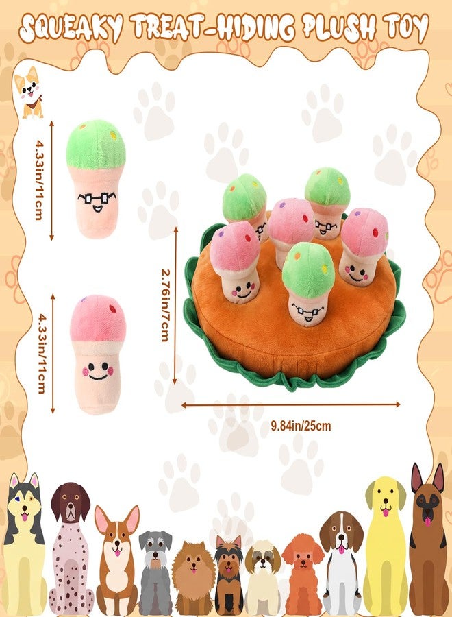 Skylety 7 Pcs Interactive Dog Toys Set, Snuffle Mat for Dogs, Treat Hiding Puzzle and Squeaky Plush, Mushroom Dog Toys for Small Medium Dogs, Training and Boredom Relief Plaything - Image 2