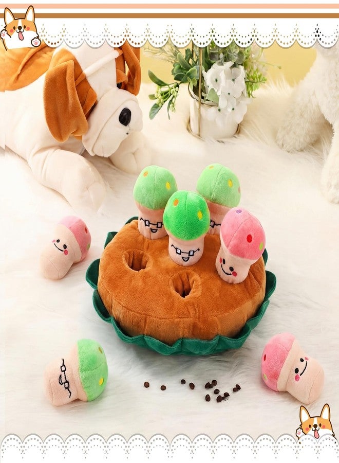 Skylety 7 Pcs Interactive Dog Toys Set, Snuffle Mat for Dogs, Treat Hiding Puzzle and Squeaky Plush, Mushroom Dog Toys for Small Medium Dogs, Training and Boredom Relief Plaything - Image 3