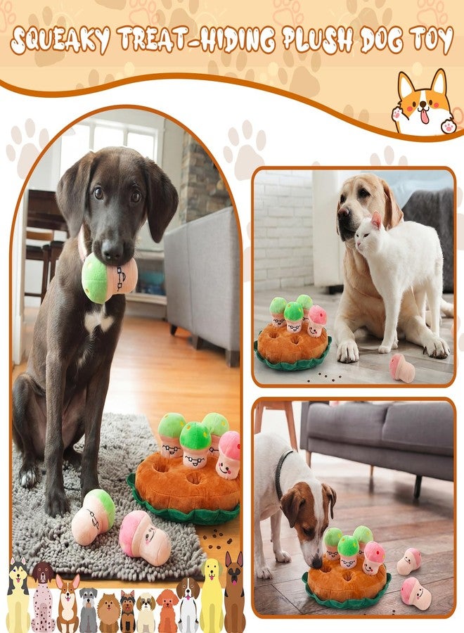 Skylety 7 Pcs Interactive Dog Toys Set, Snuffle Mat for Dogs, Treat Hiding Puzzle and Squeaky Plush, Mushroom Dog Toys for Small Medium Dogs, Training and Boredom Relief Plaything - Image 5