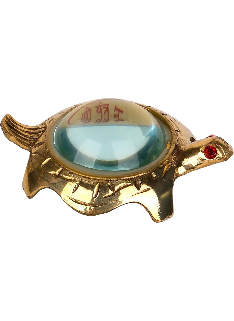 Hashcart Hashcart Brass Turtle Figure Good Luck Turtle Tortoise  Statue Sampoorna Shri Yantra Shree Chakra  Decorative Ornament for Business Growth Income Profits and Wealth  8X6 CM  - Image 3