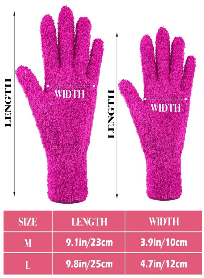 Bencailor 4 Pairs Microfiber Dusting Gloves Washable Reusable Cleaning Gloves Mittens for Plants House Cleaning Car Blinds(Purple, Blue, Rose Red, Black,M) - Image 3