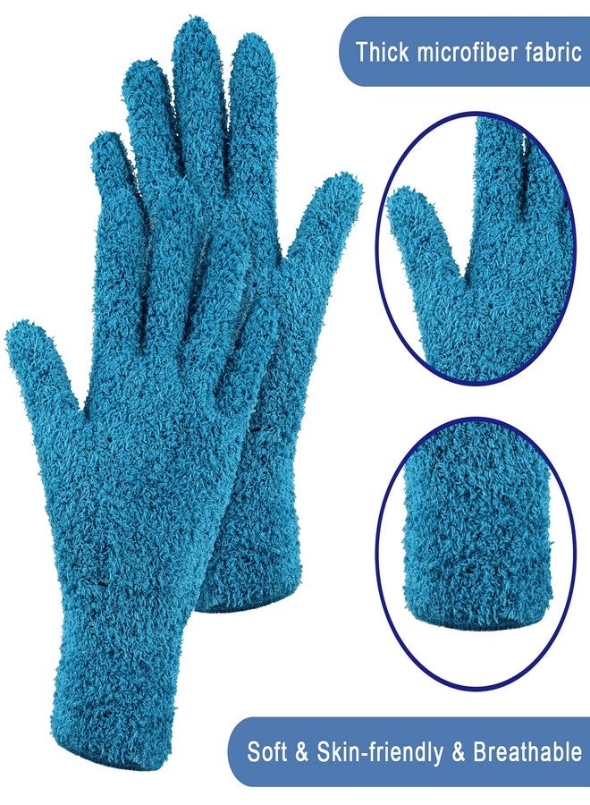 Bencailor 4 Pairs Microfiber Dusting Gloves Washable Reusable Cleaning Gloves Mittens for Plants House Cleaning Car Blinds(Purple, Blue, Rose Red, Black,M) - Image 4