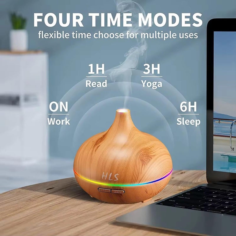 HISTORY LIFESTYLE History Lifestyle 550ml Essential Oil Diffuser Premium 5 in 1 Ultrasonic Aromatherapy Scented Oil Diffuser Vaporizer Humidifier Timer and 7 LED Light Colors with Safety Switch and Auto Shutoff - Image 2