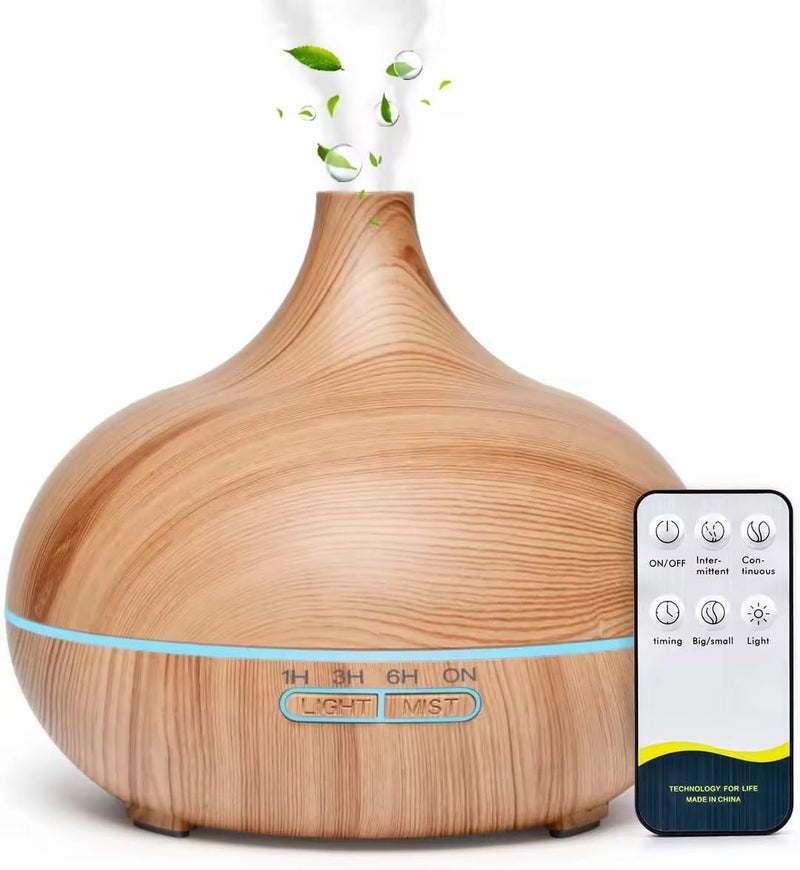 HISTORY LIFESTYLE History Lifestyle 550ml Essential Oil Diffuser Premium 5 in 1 Ultrasonic Aromatherapy Scented Oil Diffuser Vaporizer Humidifier Timer and 7 LED Light Colors with Safety Switch and Auto Shutoff - Image 1
