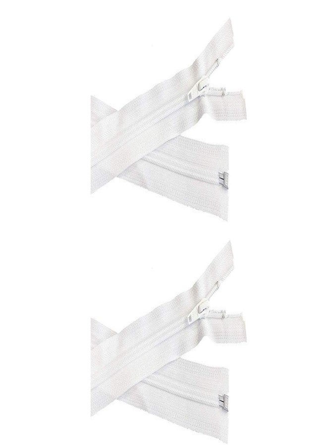 YKK 36" Light Weight Jacket Zipper ~ YKK #5 Nylon Coil Separating Zippers - White (Pack of 1 Zippers) Made in USA - Image 1