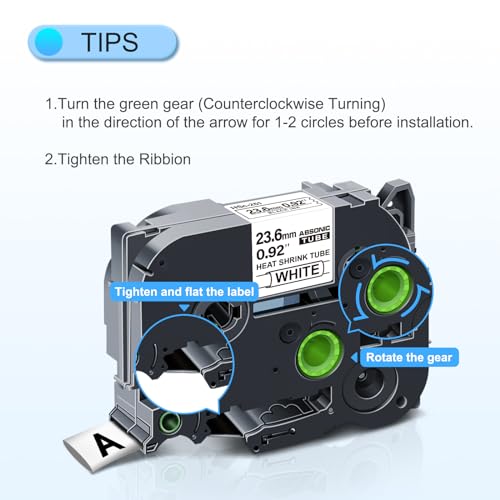 Absonic 3-Pack Compatible Hse Label Tape Replacement for Heat Shrink Tube HS-251 HS251 Hse251 Hse-251 23.6mm 0.92" Black on White P Touch 1 Inch Tape for PT D600 E500 E500VP E550W P700 P750WVP - Image 3